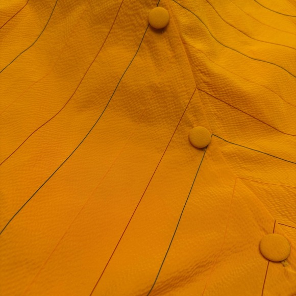 Sachin & Babi Skirt 0 XS Midi Button Front Golden Yellow High Waisted Pinstriped - Picture 5 of 9